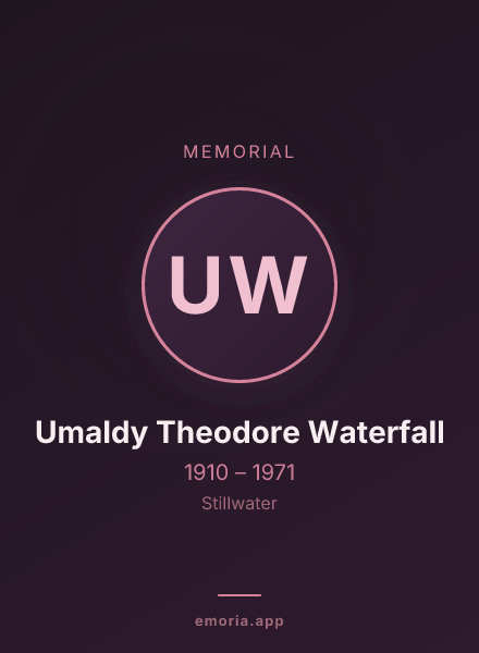 Memorial portrait of Umaldy Theodore Waterfall