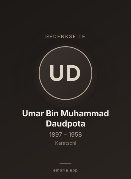 Gedenkportrait von Umar Bin Muhammad Daudpota