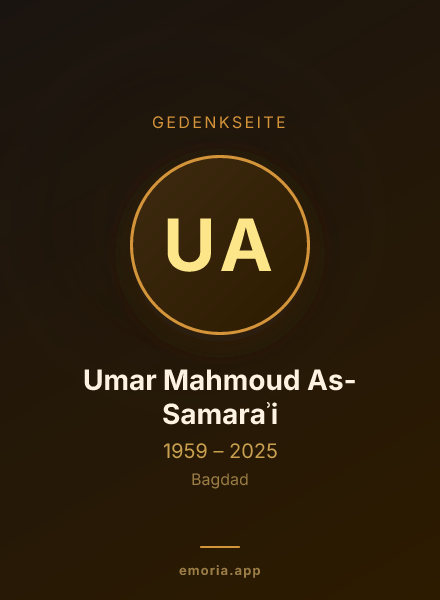 Gedenkportrait von Umar Mahmoud As-Samaraʾi