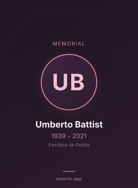 Memorial portrait of Umberto Battist