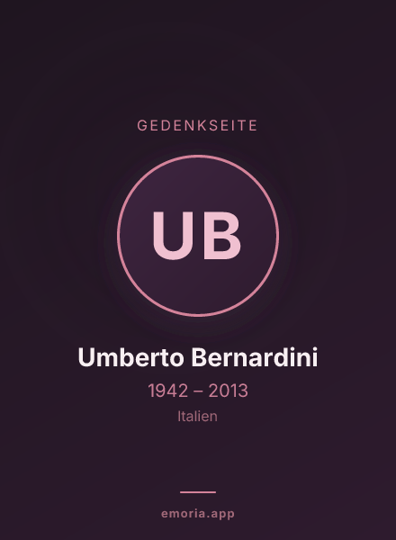 Gedenkportrait von Umberto Bernardini