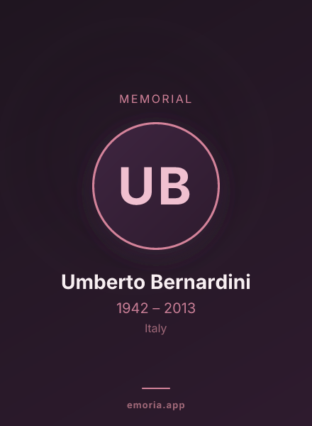 Memorial portrait of Umberto Bernardini