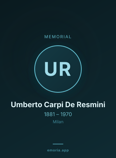Memorial portrait of Umberto Carpi De Resmini