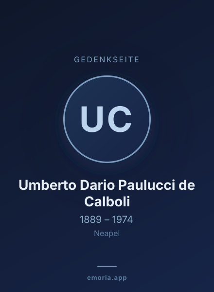 Gedenkportrait von Umberto Dario Paulucci de Calboli