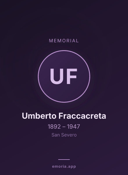 Memorial portrait of Umberto Fraccacreta