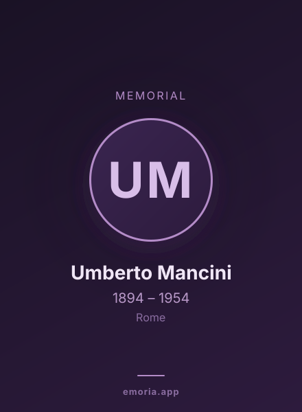 Memorial portrait of Umberto Mancini