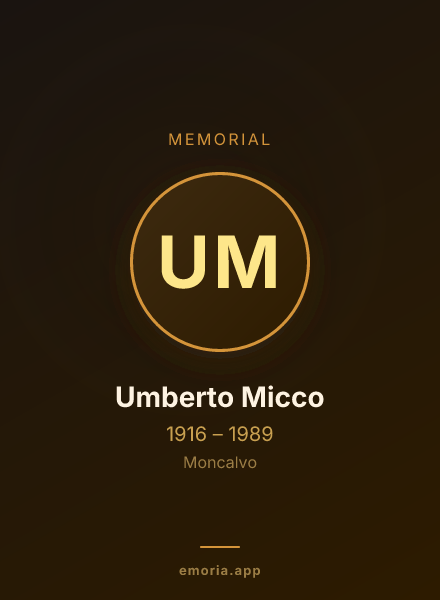 Memorial portrait of Umberto Micco