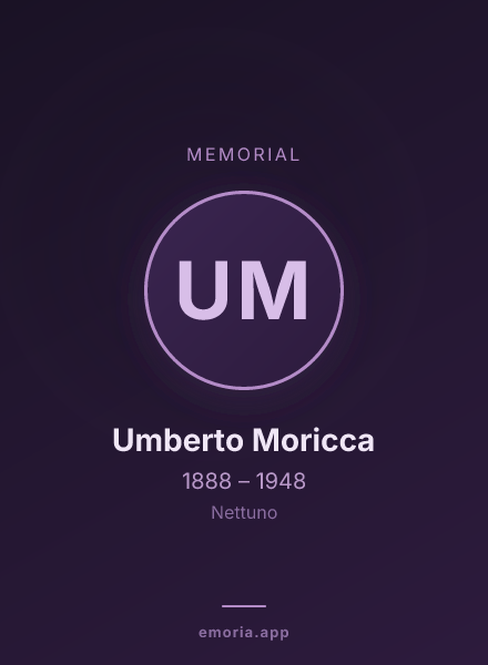 Memorial portrait of Umberto Moricca