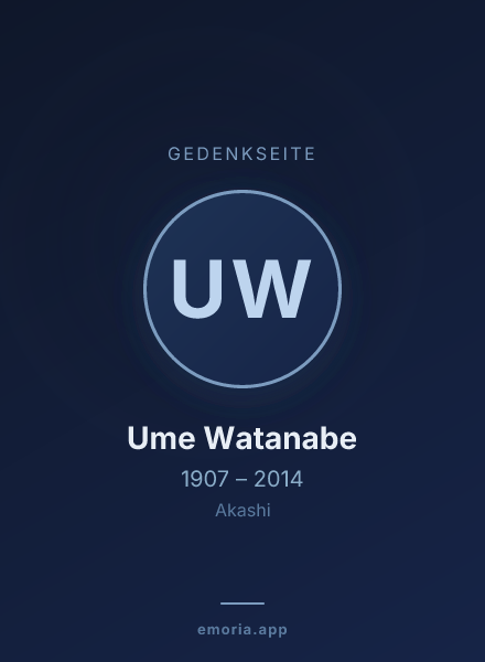 Gedenkportrait von Ume Watanabe