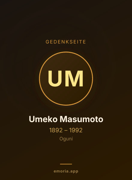 Gedenkportrait von Umeko Masumoto
