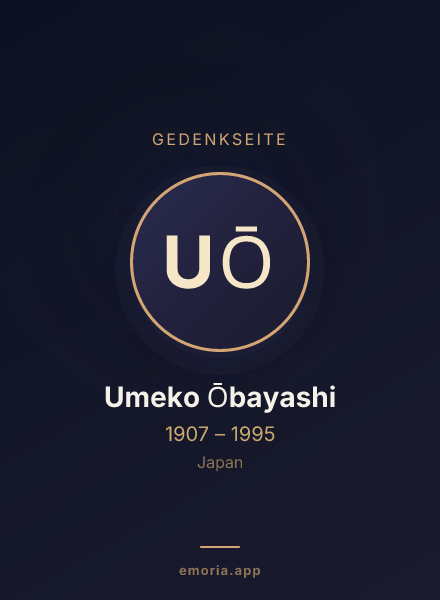 Gedenkportrait von Umeko Ōbayashi