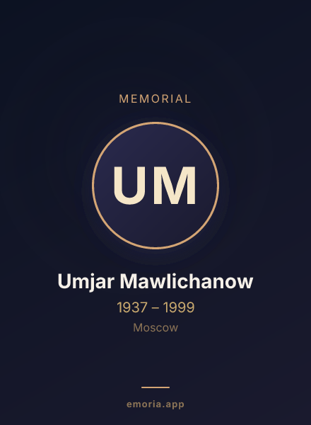 Memorial portrait of Umjar Mawlichanow