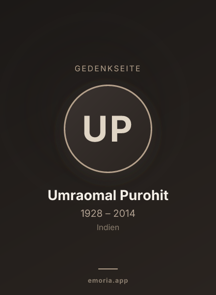 Gedenkportrait von Umraomal Purohit