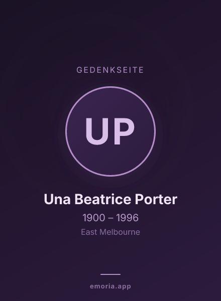 Gedenkportrait von Una Beatrice Porter