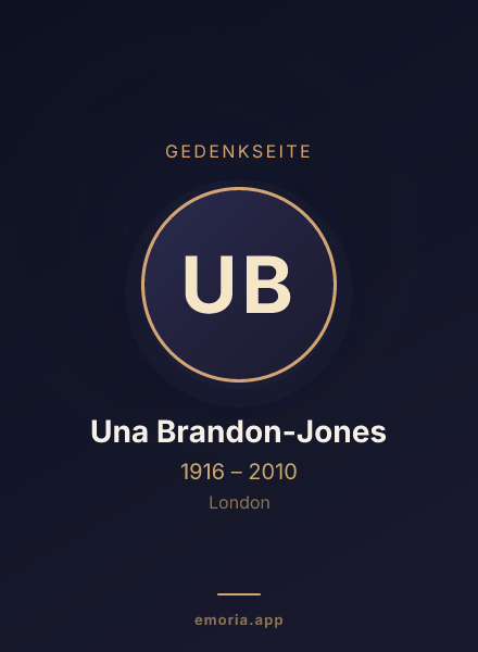 Gedenkportrait von Una Brandon-Jones