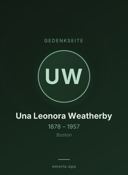 Gedenkportrait von Una Leonora Weatherby