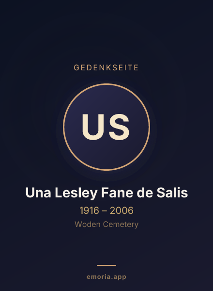 Gedenkportrait von Una Lesley Fane de Salis