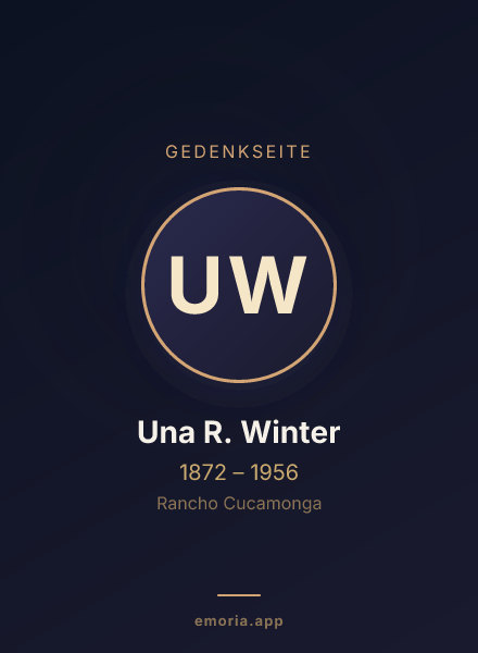 Gedenkportrait von Una R. Winter