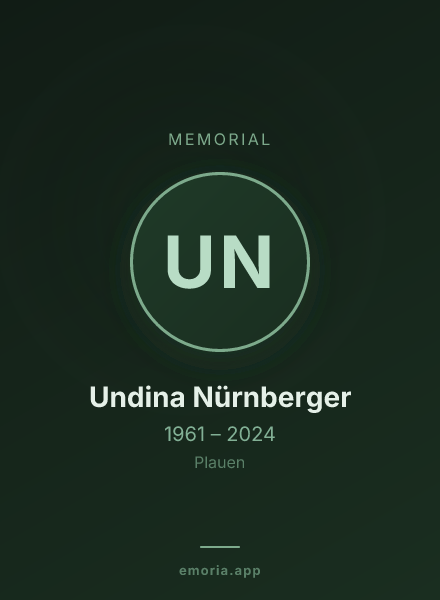Memorial portrait of Undina Nürnberger