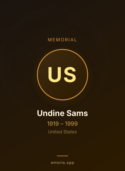 Memorial portrait of Undine Sams