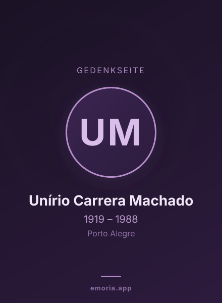 Gedenkportrait von Unírio Carrera Machado