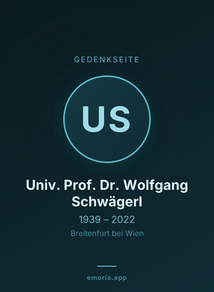 Gedenkportrait von Univ. Prof. Dr. Wolfgang Schwägerl
