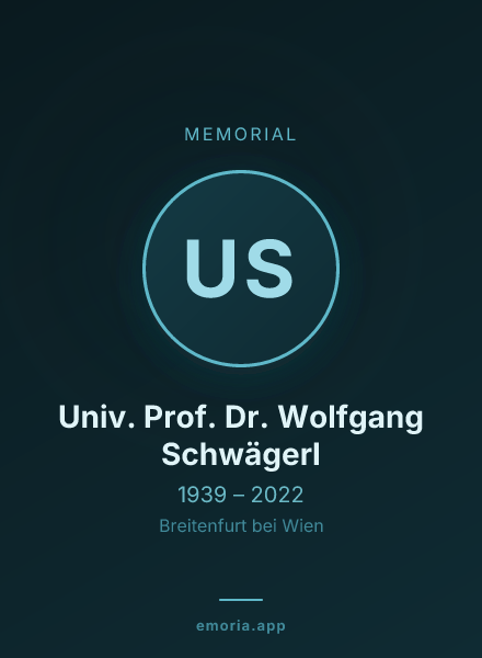 Memorial portrait of Univ. Prof. Dr. Wolfgang Schwägerl
