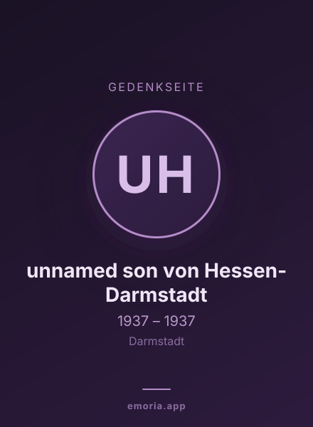 Gedenkportrait von unnamed son von Hessen-Darmstadt