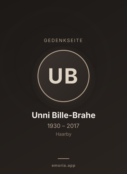 Gedenkportrait von Unni Bille-Brahe