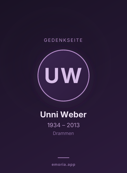 Gedenkportrait von Unni Weber