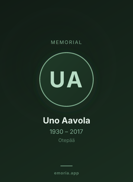 Memorial portrait of Uno Aavola