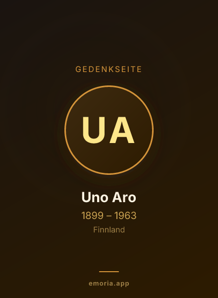 Gedenkportrait von Uno Aro