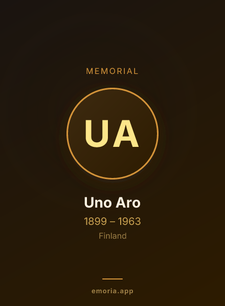 Memorial portrait of Uno Aro