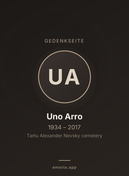 Gedenkportrait von Uno Arro