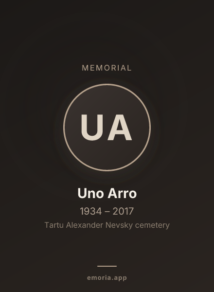 Memorial portrait of Uno Arro