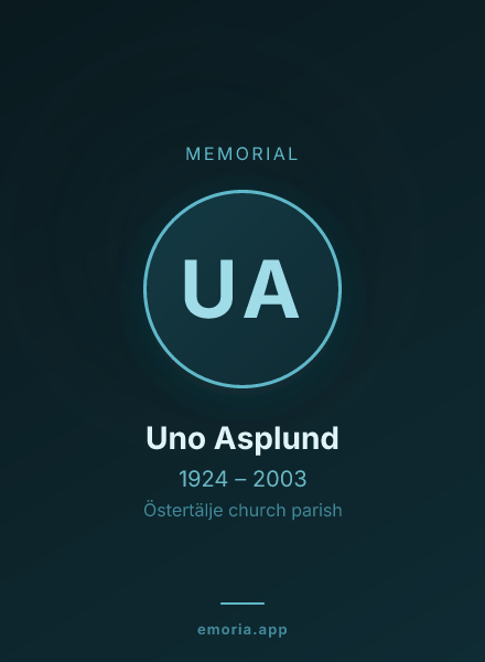 Memorial portrait of Uno Asplund