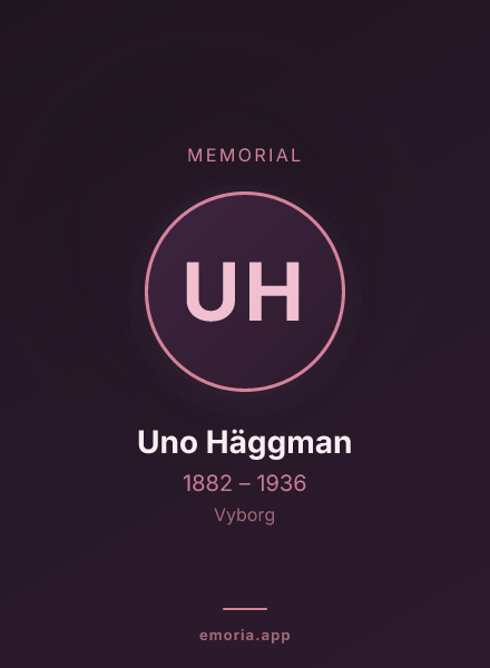 Memorial portrait of Uno Häggman