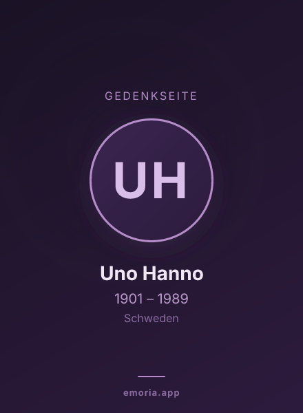 Gedenkportrait von Uno Hanno