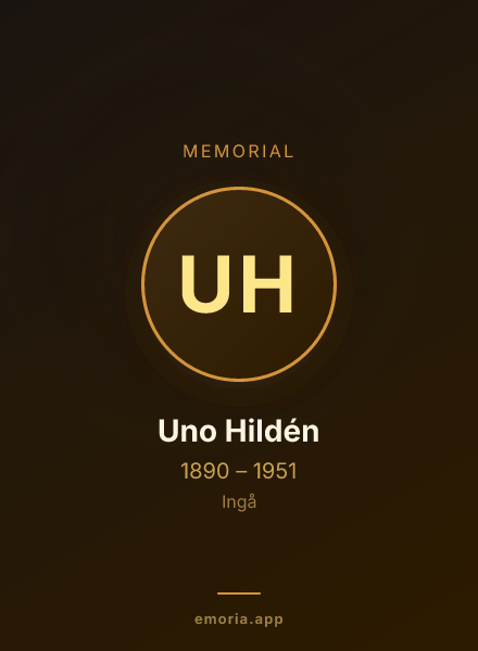 Memorial portrait of Uno Hildén