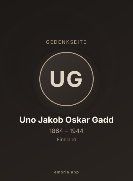 Gedenkportrait von Uno Jakob Oskar Gadd