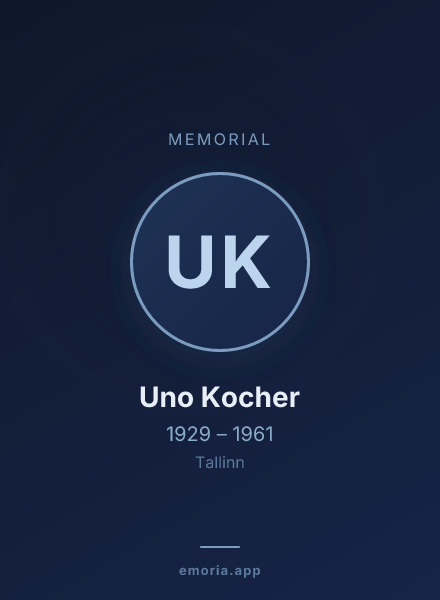 Memorial portrait of Uno Kocher