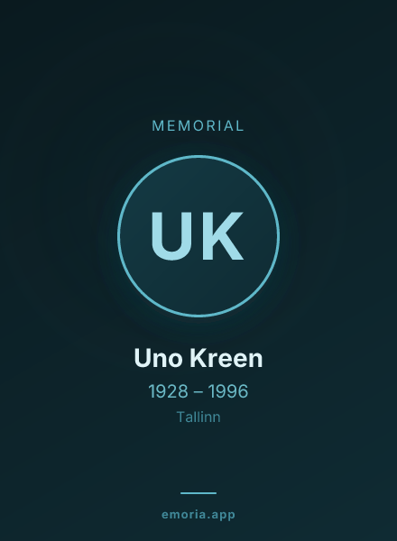 Memorial portrait of Uno Kreen
