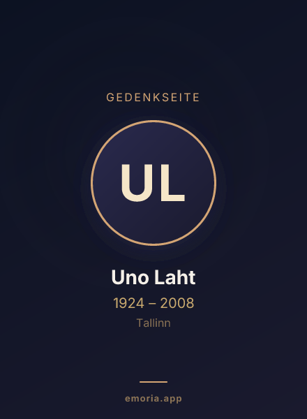 Gedenkportrait von Uno Laht