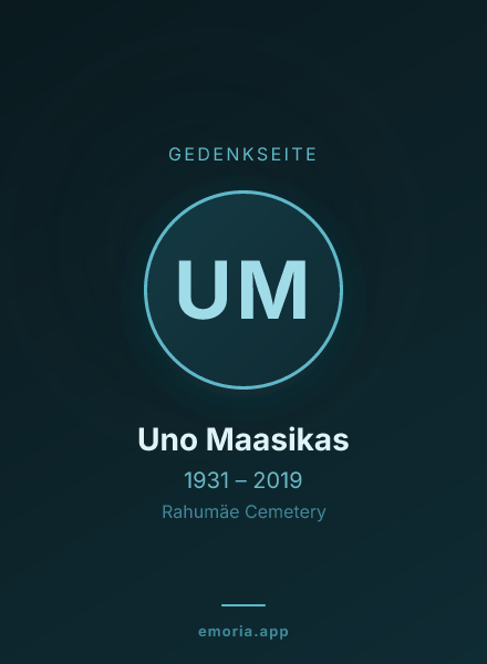 Gedenkportrait von Uno Maasikas