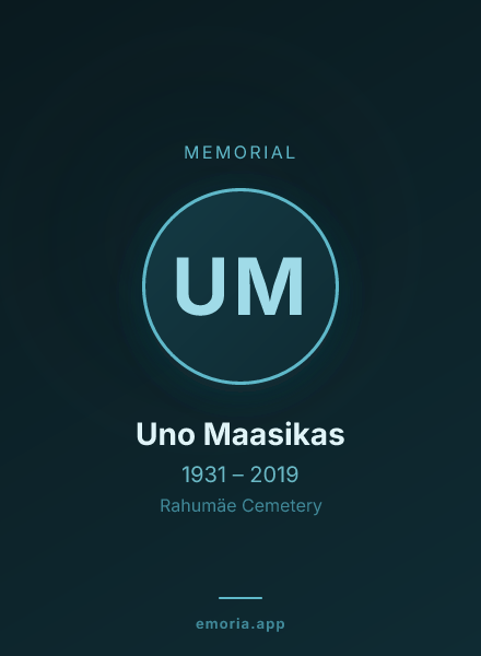 Memorial portrait of Uno Maasikas