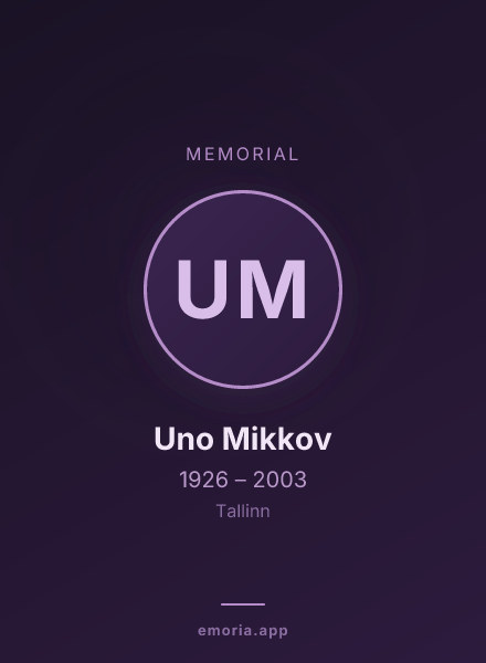 Memorial portrait of Uno Mikkov