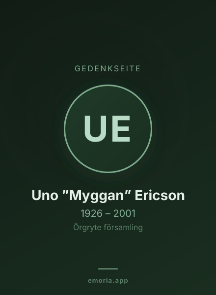 Gedenkportrait von Uno ”Myggan” Ericson