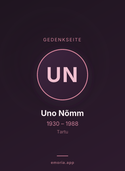 Gedenkportrait von Uno Nõmm