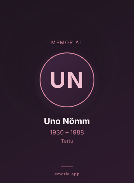 Memorial portrait of Uno Nõmm