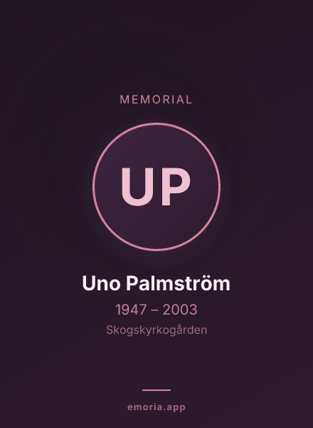 Memorial portrait of Uno Palmström